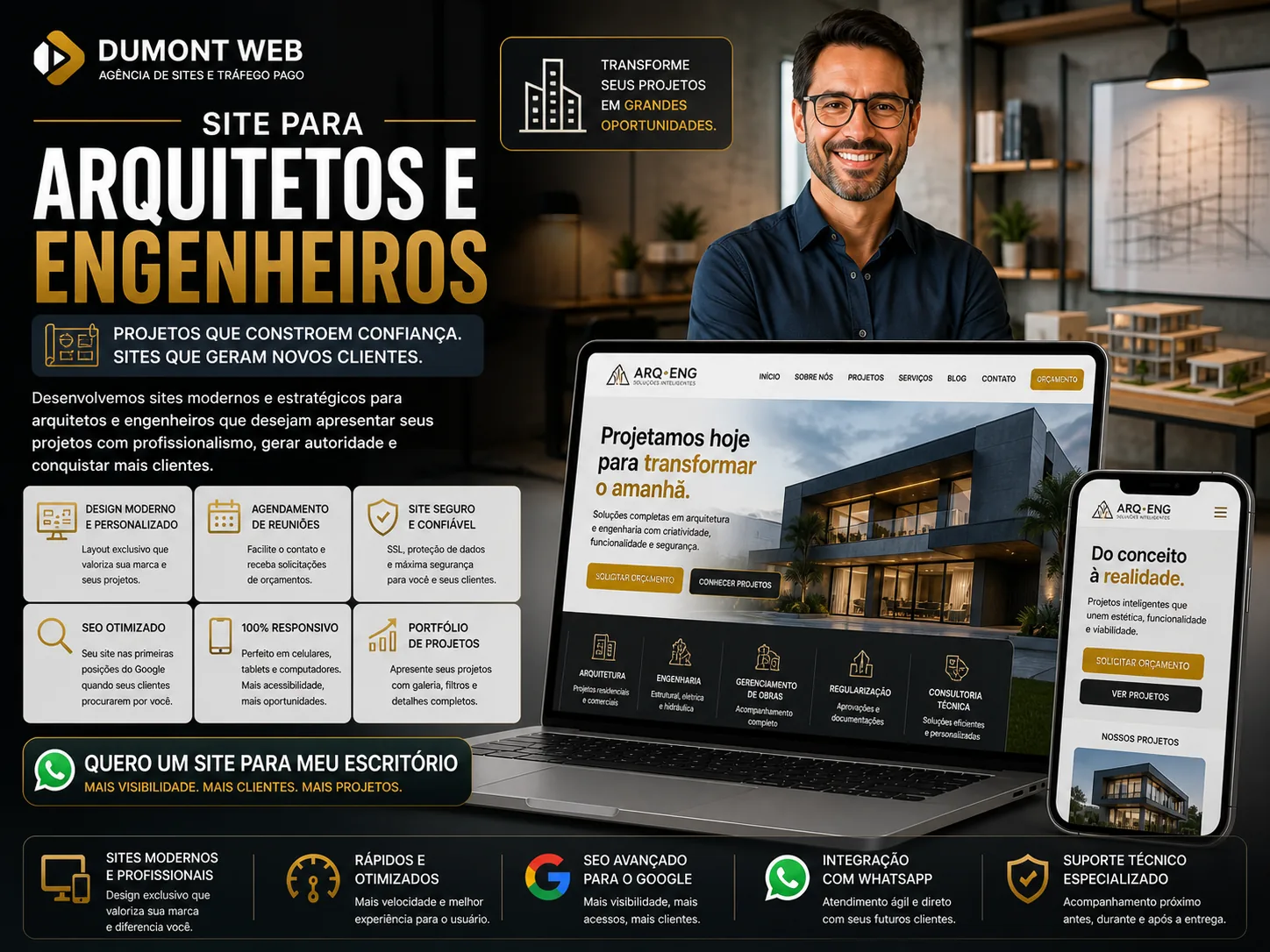 Mockup de Sites para Arquitetos e Engenheiros — Dumont Web