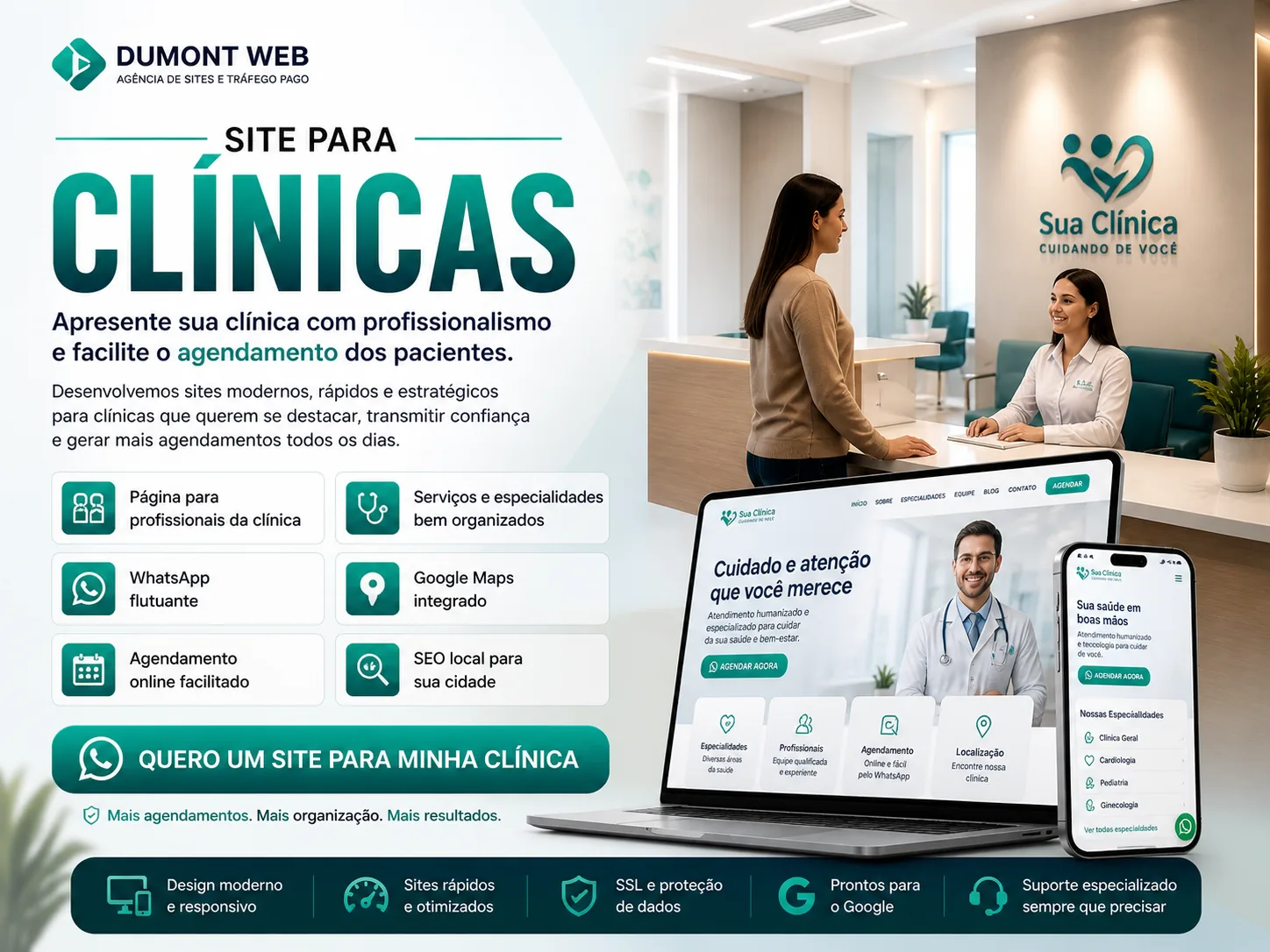 Mockup de Sites para Clínicas Multidisciplinares (saúde) — Dumont Web
