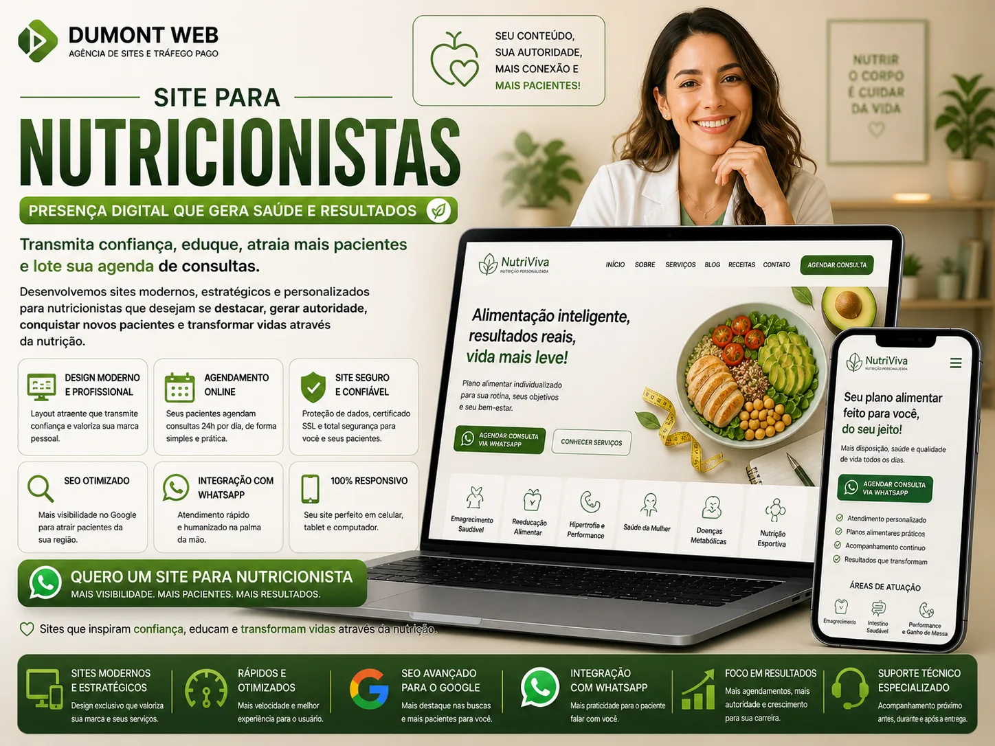 Mockup de Sites para Nutricionistas — Dumont Web
