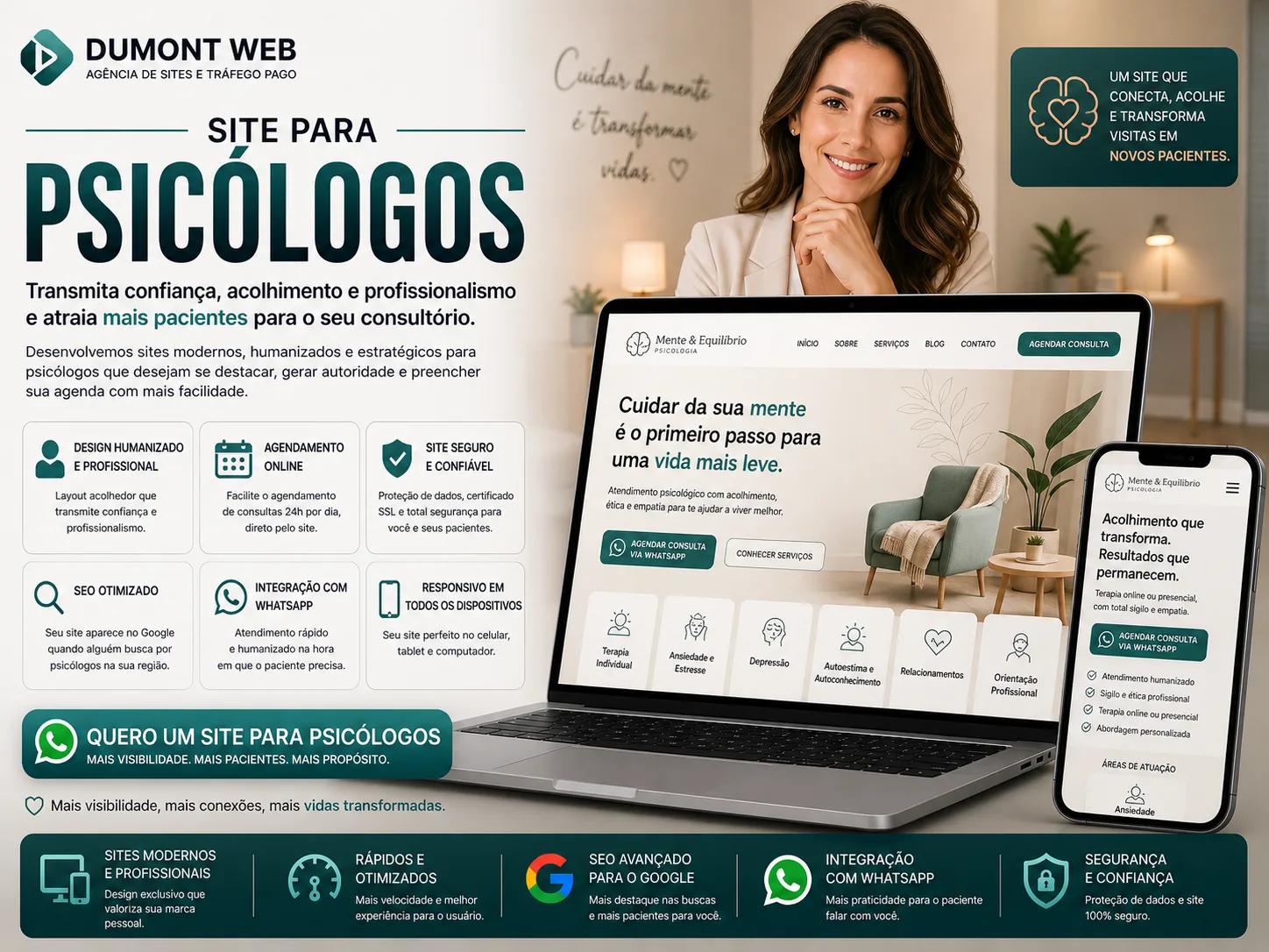Mockup de Sites para Psicólogos — Dumont Web